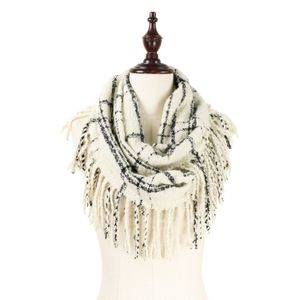 Infinity Scarf With Tassels Black/ White